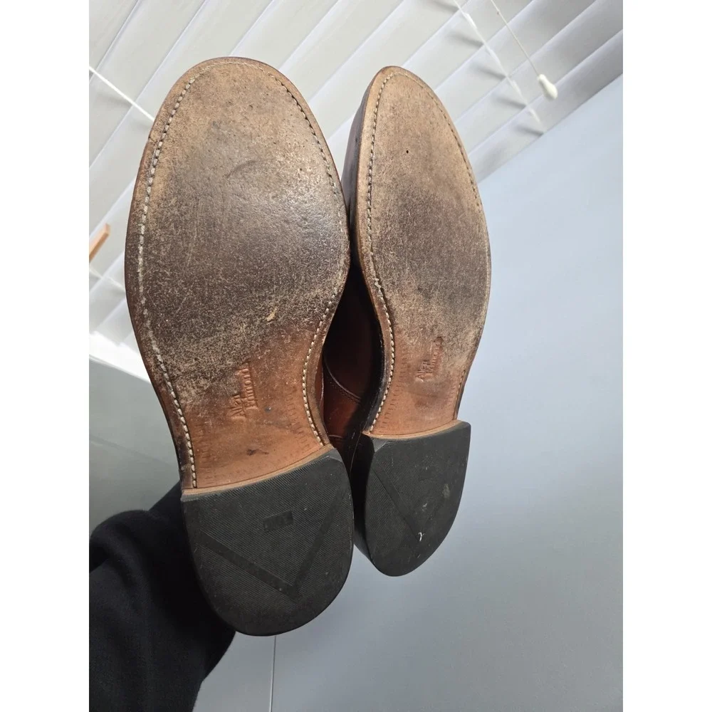 Allen Edmonds Bradley Split Toe Oxford Men's Size 9 B‎ Dress Shoe Brown Leather